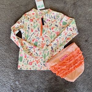 Ruffle Butts Desert Blossoms rashguard swimsuit